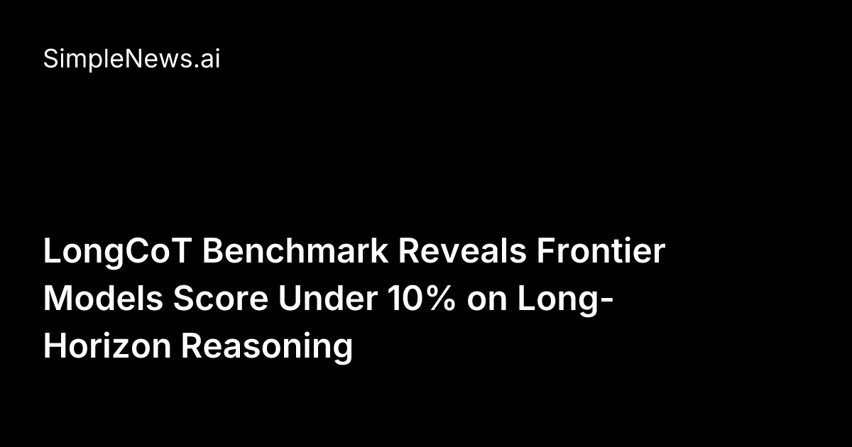 LongCoT Benchmark Reveals Frontier Models Score Under 10% on Long ...